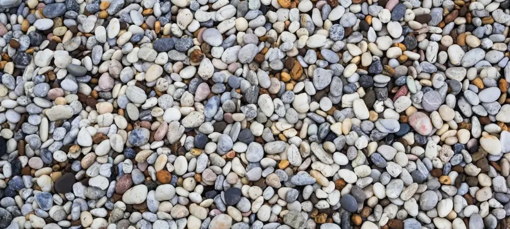 a close up of pea gravel